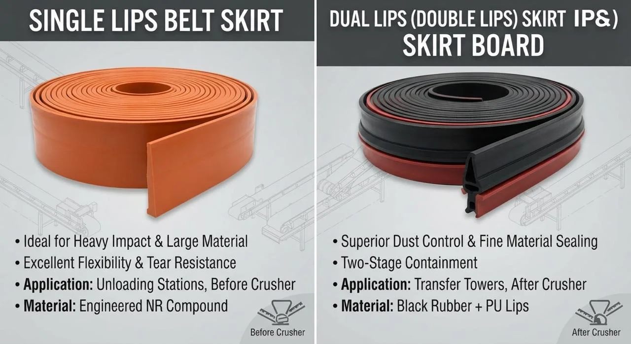 Pemilihan Belt Skirt: Kapan Harus Pakai Single Lips vs Dual Lips?